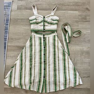 Anthropologie Hutch Baracoa Striped Skirt and crop top set 00